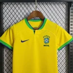 Brazil 2022 World Cup Home Kids Jersey And Shorts Kit