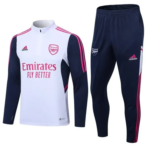 Arsenal 2022-23 Half-Zip Tracksuit White