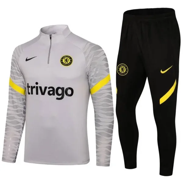 Chelsea 2021-22 Half-Zip Tracksuit Grey