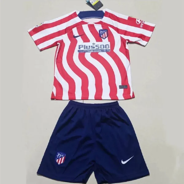 Atletico Madrid 2022/23 Home Kids Jersey And Shorts Kit