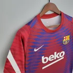 Barcelona 2021/22 Pre-Match Training Jersey Red And Blue