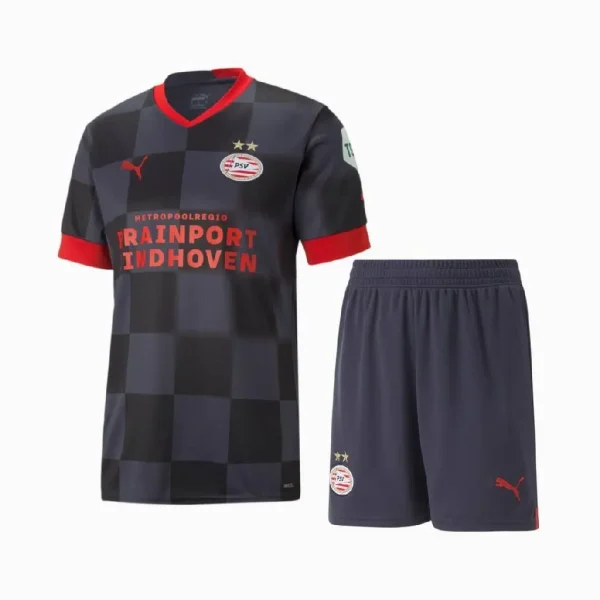 PSV Eindhoven 2022/23 Away Kids Jersey And Shorts Kit