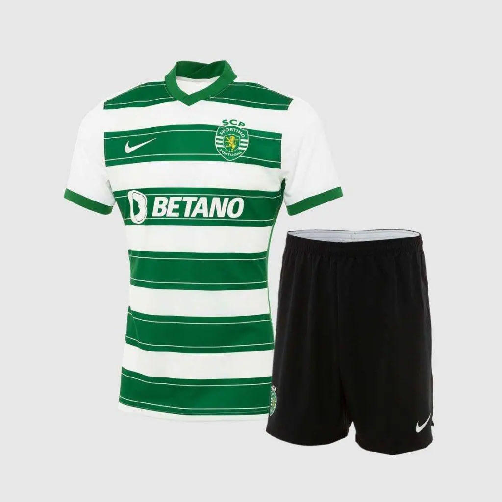 Sporting CP 2021/22 Home Kids Jersey And Shorts Kit