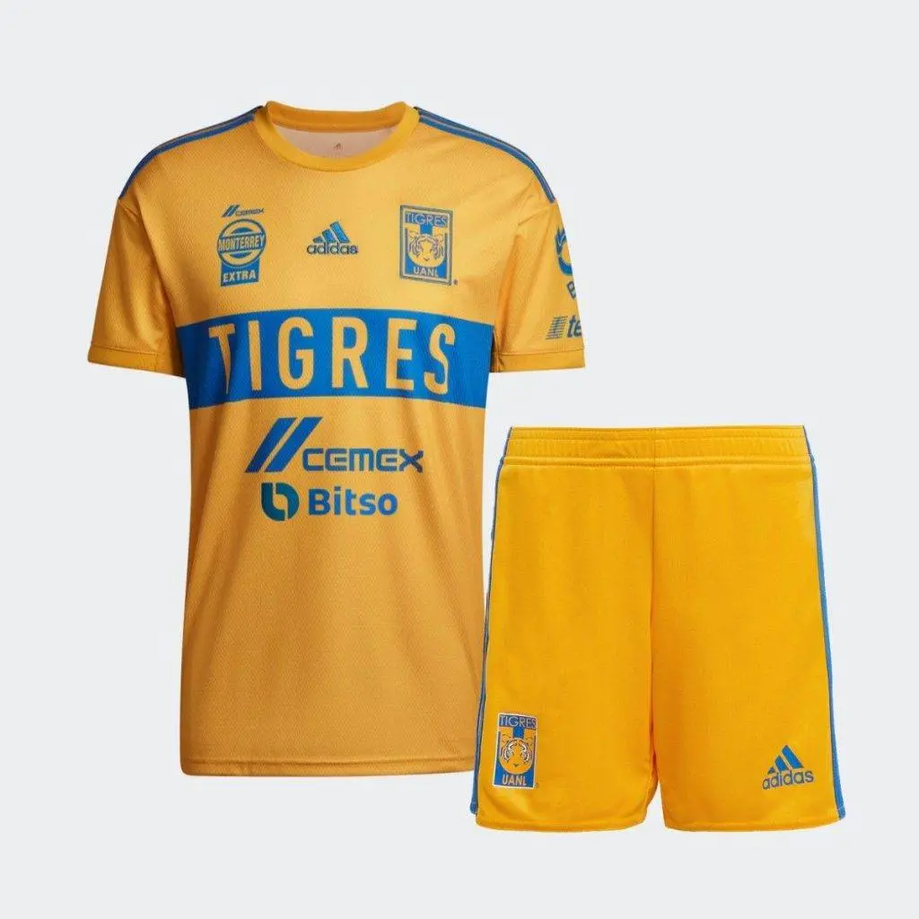 Tigres UANL 2022/23 Home Kids Jersey And Shorts Kit