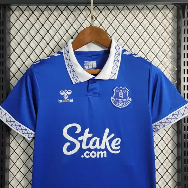 Everton 2023/24 Home Kids Jersey And Shorts Kit