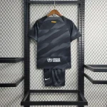 Barcelona 2023/24 Black Goalkeeper Kids Jersey And Shorts Kit