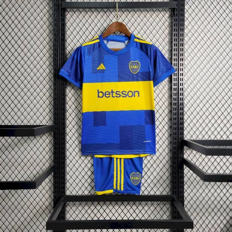 Boca Juniors 2023/24 Home Kids Jersey And Shorts Kit