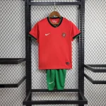 Portugal 2024/25 Euro Home Kids Jersey And Shorts Kit