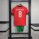 Portugal 2024/25 Euro Home Kids Jersey And Shorts Kit